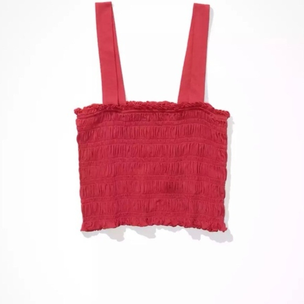 AE Smocked Cropped Tank Top S - Picture 3 of 6
